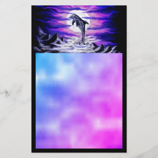 Moonlight Dolphin Briefpapier (Vorderseite)