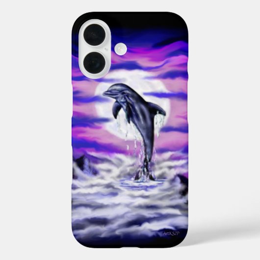 Moonlight Dolphin Case-Mate iPhone Hülle (Rückseite)