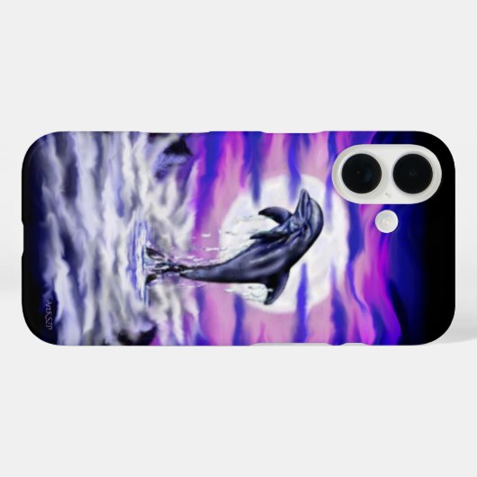 Moonlight Dolphin Case-Mate iPhone Hülle (Rückseite (Horizontal))