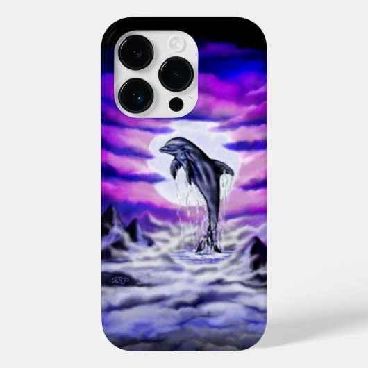 Moonlight Dolphin Case-Mate iPhone Hülle (Rückseite)