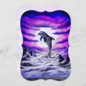 Moonlight Dolphin Einladung (Vorne/Hinten)