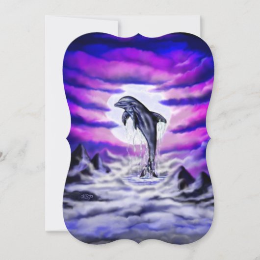 Moonlight Dolphin Einladung (Vorderseite)