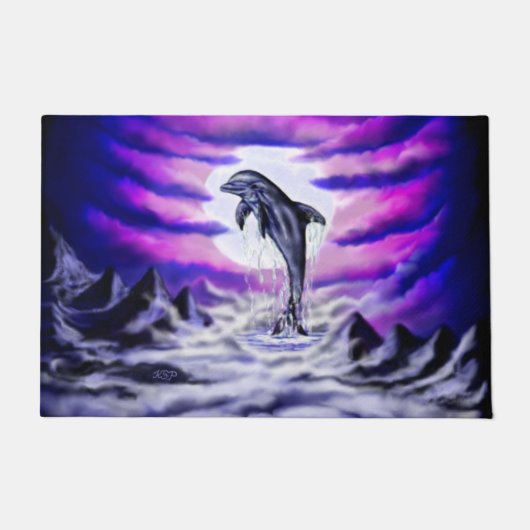 Moonlight Dolphin Fußmatte (Vorderseite)