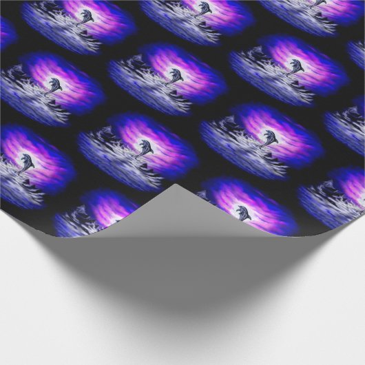 Moonlight Dolphin Geschenkpapier (Ecke)