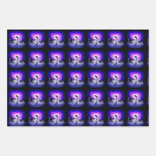 Moonlight Dolphin Geschenkpapier Set (Vorderseite 3)
