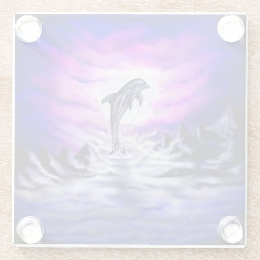 Moonlight Dolphin Glasuntersetzer (Rückseite)