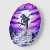 Moonlight Dolphin Große Wanduhr (Winkel)