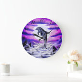 Moonlight Dolphin Große Wanduhr (Zuhause)