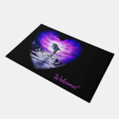 Moonlight Dolphin Herz Fußmatte (Schrägansicht)