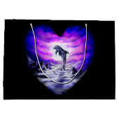 Moonlight Dolphin Herz Große Geschenktüte (Rückseite)
