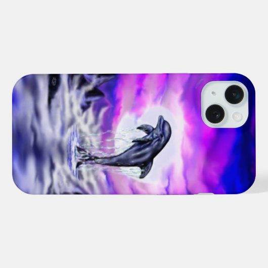 Moonlight Dolphin iPhone Hülle (Rückseite (Horizontal))