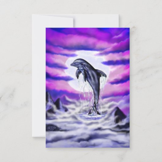 Moonlight Dolphin Karte (Vorderseite)