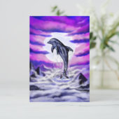 Moonlight Dolphin Karte (Stehend Vorderseite)