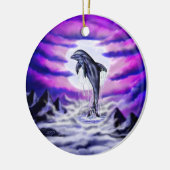 Moonlight Dolphin Keramik Ornament (Links)