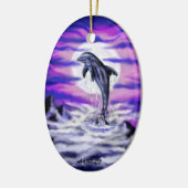 Moonlight Dolphin Keramikornament (Links)