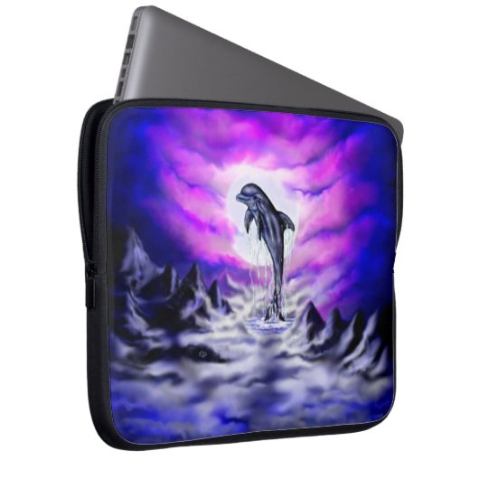 Moonlight Dolphin Laptopschutzhülle (Vorne Rechts)