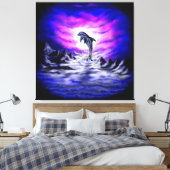 Moonlight Dolphin Leinwanddruck (Insitu (Schlafzimmer))