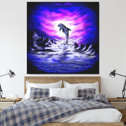 Moonlight Dolphin Leinwanddruck (Insitu (Schlafzimmer))