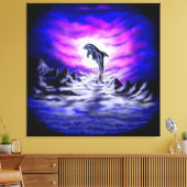 Moonlight Dolphin Leinwanddruck (Insitu (Wohnzimmer))