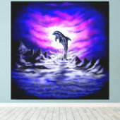 Moonlight Dolphin Leinwanddruck (Insitu (Holzboden))