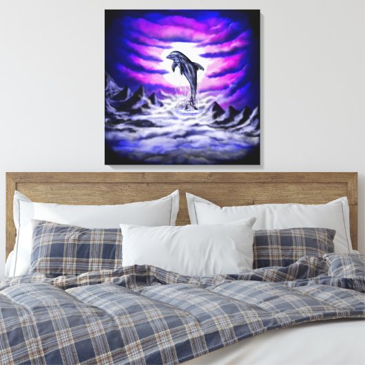Moonlight Dolphin Leinwanddruck (Insitu (Schlafzimmer))