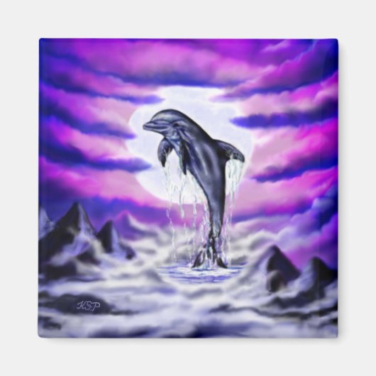 Moonlight Dolphin Magnet (Vorne)