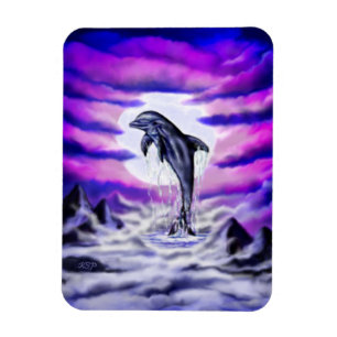 Moonlight Dolphin Magnet