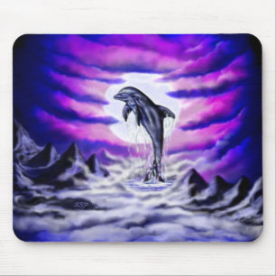 Moonlight Dolphin Mousepad