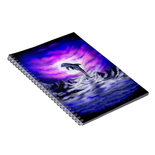 Moonlight Dolphin Notizblock (Rechte Seite)