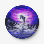 Moonlight Dolphin Pappteller (Vorderseite)