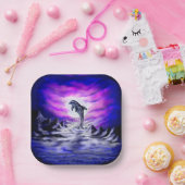 Moonlight Dolphin Pappteller (Party)