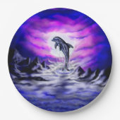 Moonlight Dolphin Pappteller (Vorderseite)