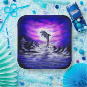 Moonlight Dolphin Pappteller (Party)