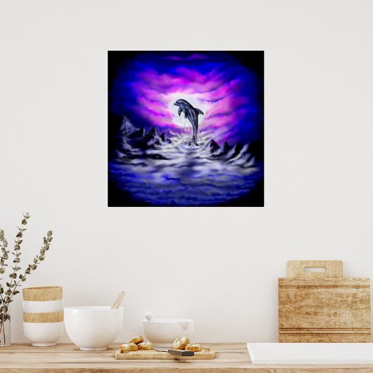 Moonlight Dolphin Poster (Küche)