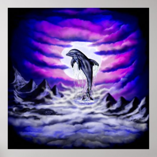 Moonlight Dolphin Poster (Vorne)