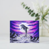 Moonlight Dolphin Postkarte (Stehend Vorderseite)