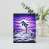 Moonlight Dolphin Postkarte (Stehend Vorderseite)