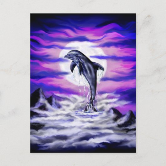 Moonlight Dolphin Postkarte (Vorderseite)