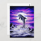 Moonlight Dolphin Postkarte (Vorne/Hinten)