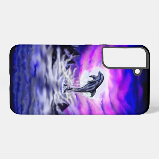 Moonlight Dolphin Samsung Galaxy Hülle (Rückseite (Horizontal))