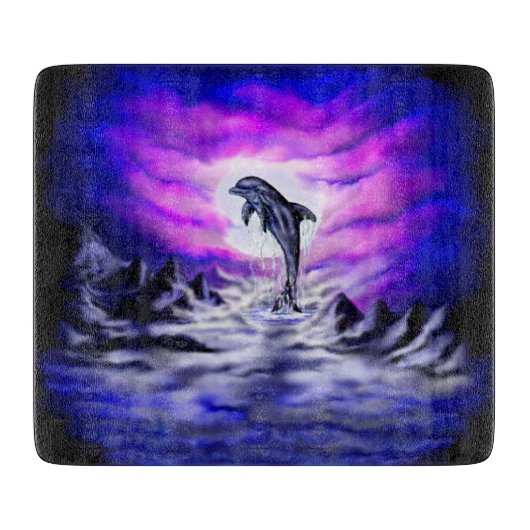 Moonlight Dolphin Schneidebrett (Vorderseite)