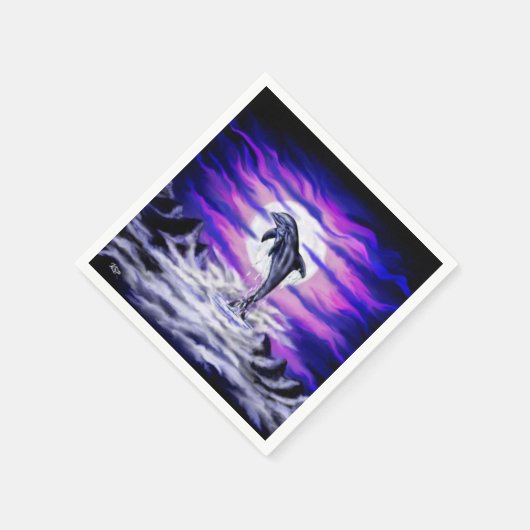 Moonlight Dolphin Serviette (Ecke)