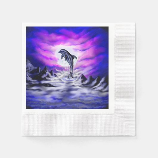 Moonlight Dolphin Serviette (Vorderseite)