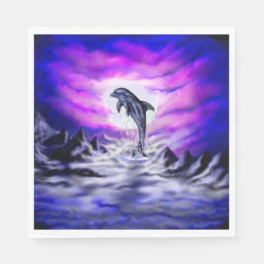 Moonlight Dolphin Serviette (Vorderseite)
