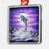 Moonlight Dolphin Silbernes Ornament (Links)