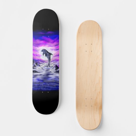Moonlight Dolphin Skateboard (Vorderseite)