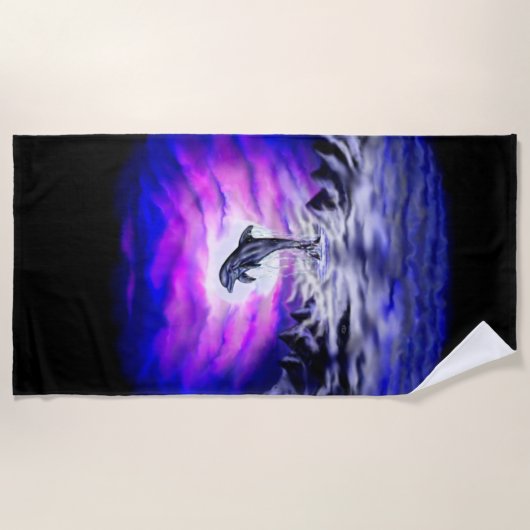Moonlight Dolphin Strandtuch (Vorderseite)
