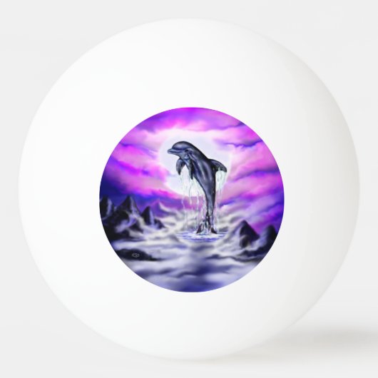 Moonlight Dolphin Tischtennisball (Vorderseite)
