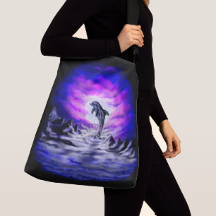 Moonlight Dolphin Tragetaschen Mit Langen Trägern