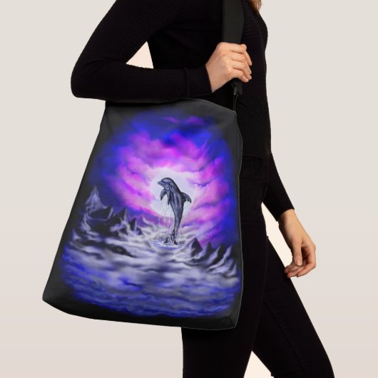 Moonlight Dolphin Tragetaschen Mit Langen Trägern (Von Nahem)